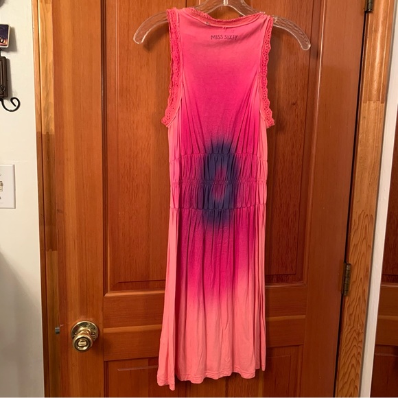 π π₯³ HOST PICK π₯³ π Miss Sixty Midi Dress Women Small Pink Tye Dye Pleated Hippie - Picture 9 of 9